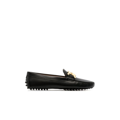 Tod's Kate Gommino Leather Loafers In Black