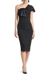 SACHIN & BABI SANDRA ONE-SHOULDER BOW SHEATH DRESS