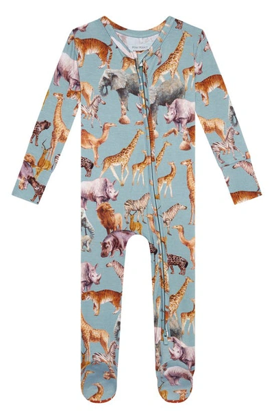 Posh Peanut Babies' King Of The Jungle Fitted Footie Pajamas In