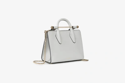 Strathberry Top Handle Leather Mini Tote Bag In Grey