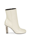 Givenchy Women's Gcube Leather Ankle Boots In Ivory