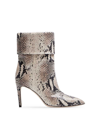 Paris Texas Snakeskin-effect Ankle 95mm Boots In Roccia