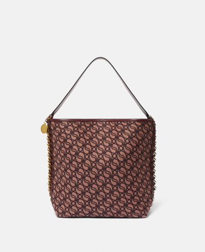 Stella Mccartney Frayme S-wave Tote Bag In Burgundy