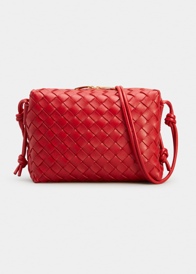 Bottega Veneta Loop Small Intrecciato Napa Shoulder Bag In Apple Candy