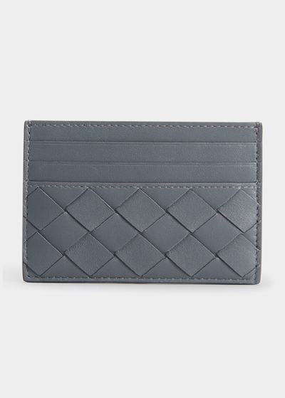 Bottega Veneta Napa Intrecciato Card Case In Thunder