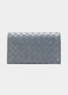 Bottega Veneta Intrecciato Leather Wallet On Strap In Thunder