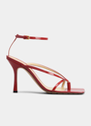 BOTTEGA VENETA PATENT LEATHER ANKLE-STRAP SANDALS