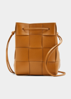 Bottega Veneta Cassette Small Intrecciato-leather Bucket Bag In Camel