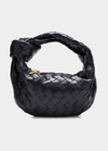 Bottega Veneta Jodie Mini Intrecciato Knot Hobo Bag In Nero