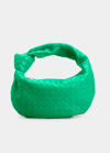 Bottega Veneta Jodie Mini Intrecciato Knot Hobo Bag In Pool