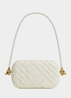 Bottega Veneta Knot Intrecciato Leather Shoulder Bag In Bone