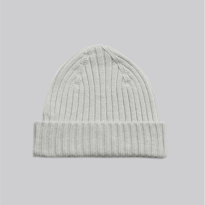 Asket The Ribbed Wool Beanie Light Grey