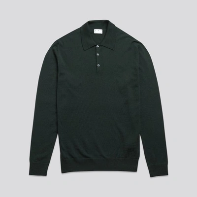 Asket The Merino Wool Polo Dark Green