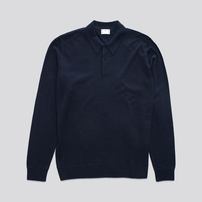 Asket The Merino Wool Polo Dark Navy