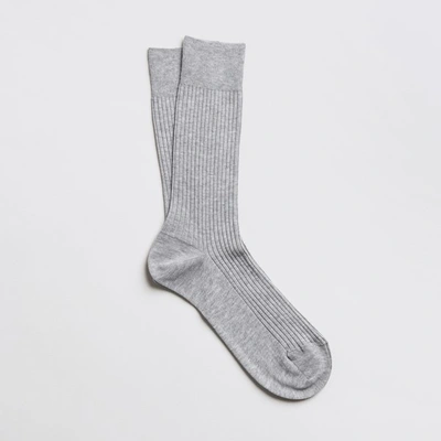 Asket The Ribbed Cotton Sock Light Grey