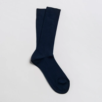 Asket The Ribbed Cotton Sock 3-pack Dark Navy