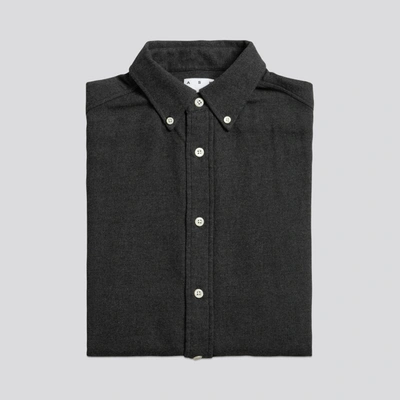 Asket The Flannel Shirt Charcoal Melange