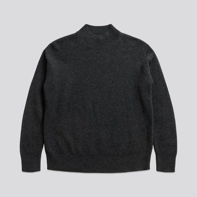 Asket The Mock Neck Jumper Charcoal Melange