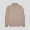 Asket The Mock Neck Sweater Brown Melange In Brown Melange