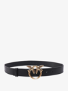 Pinko Love Berry Leather Belt In Black