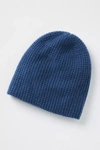 White + Warren Cashmere Plush Rib Beanie In Blue