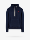 Polo Ralph Lauren Drawstring Hood Sweatshirt With V-shaped Insert In Blue