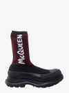 Alexander Mcqueen Tread Slick Sock Boot "black Red" In Black