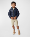Canada Goose Crofton Hooded Recycled-polyamide Shell-down Jacket 2-3 Years In Atlantic Navy