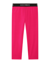 Dolce & Gabbana Kids' Girl's Logo-waist Leggings In Pink
