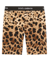 Dolce & Gabbana Kids' Girl's Leopard-print Logo Biker Shorts In Leopard Print