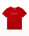 Givenchy Kids' Boy's Short-sleeve T-shirt With 4g Logo On Front In Red