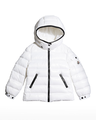 Moncler Kids' Bady Water Resistant Hooded Down Puffer Jacket In White