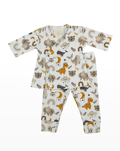 Haute Baby Kids' Boy's Safari Love Top W/ Pants Set In Multi