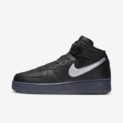 Nike Air Force 1 Mid "black/metallic Silver" Sneakers