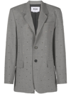 Msgm Notched-lapel Single-breasted Blazer In Grau
