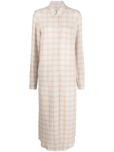 Henrik Vibskov Curry-check Print Shirt Dress In Grey