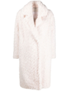 Yves Salomon Woven Wool Maxi Coat In White