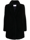 Yves Salomon Meteo Short Woven Wool Coat In Black