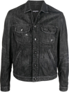 Dsquared2 Studded Distressed Denim Jacket In Black
