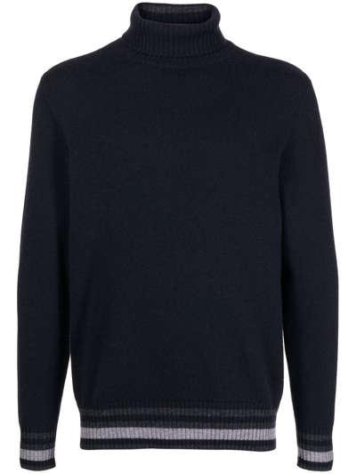 N•peal Roll-neck Jumper In Blue