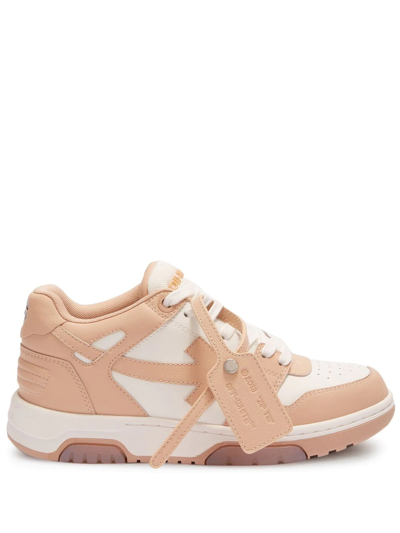 Off-white White/camel-coloured Out Of Office Sneakers