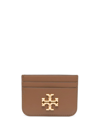 Tory Burch Logo Plaque Card Holder In Braun