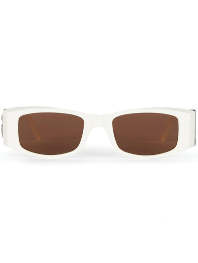 Palm Angels Angel Rectangle-frame Sunglasses In Weiss