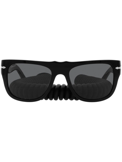 Persol Pinnacle Retainer Square Sunglasses In Black
