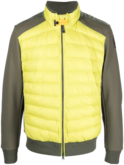 Parajumpers Yellow/mud Nylon Padded Jacket In Green