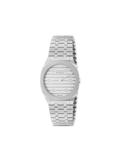 Gucci 30mm  25h S Watch In Silver