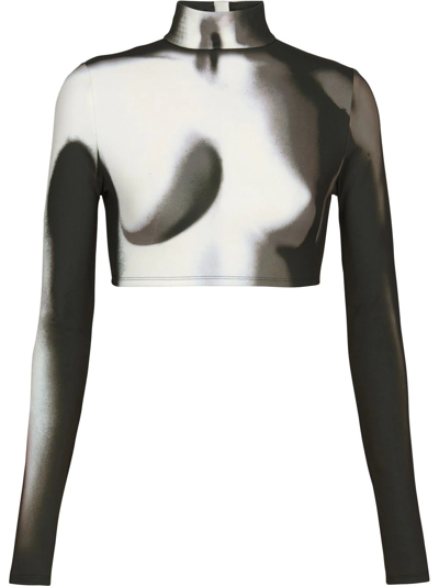 Balmain Spray Paint Effect Cropped Top In Multi