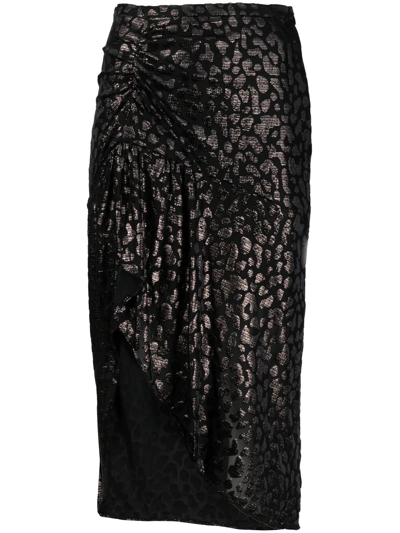 Iro Beatrix Animal-print Skirt In Black Lurex