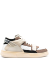Run Of Touch-strap Mid-top Sneakers In Neutrals