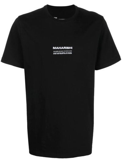 Maharishi Logo-embroidered Organic Cotton T-shirt In Black